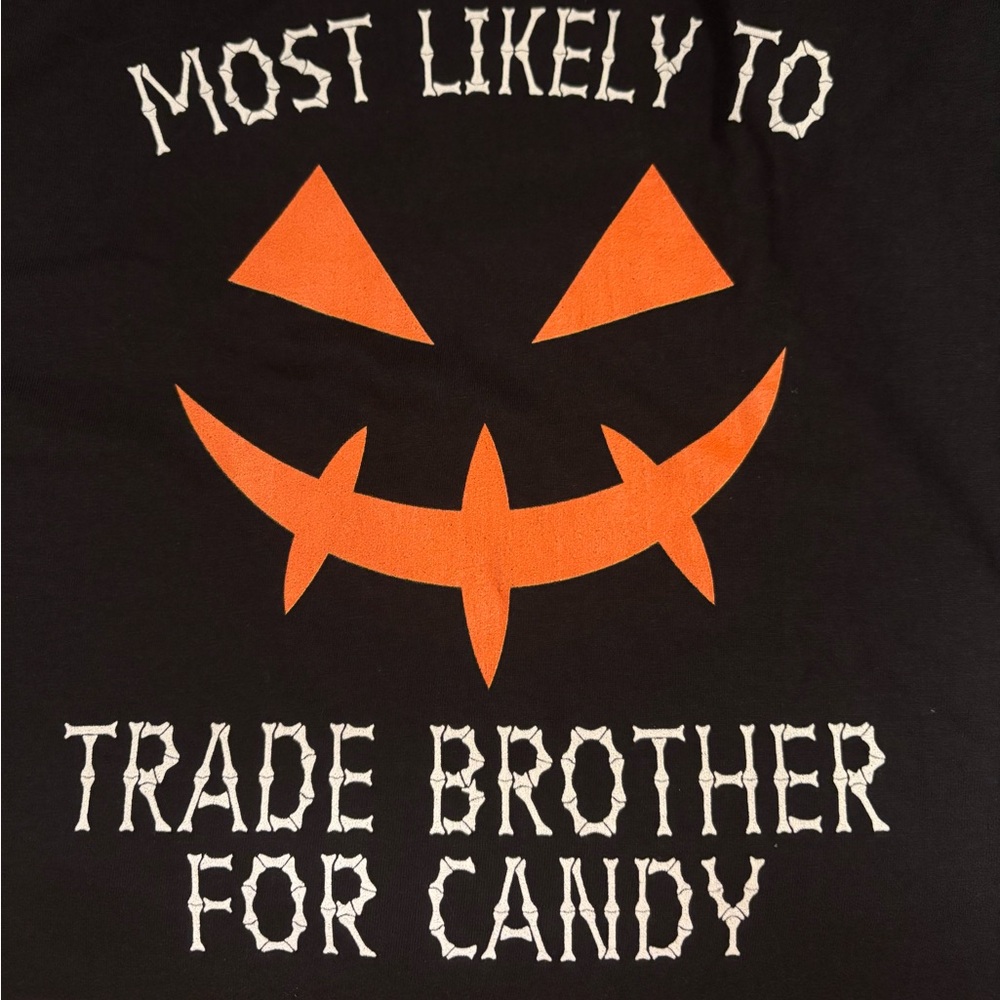 Gildan Black T-Shirt with Orange and White Design